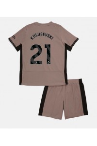 Fotbalové Dres Tottenham Hotspur Dejan Kulusevski #21 Dětské Třetí Oblečení 2023-24 Krátký Rukáv (+ trenýrky)